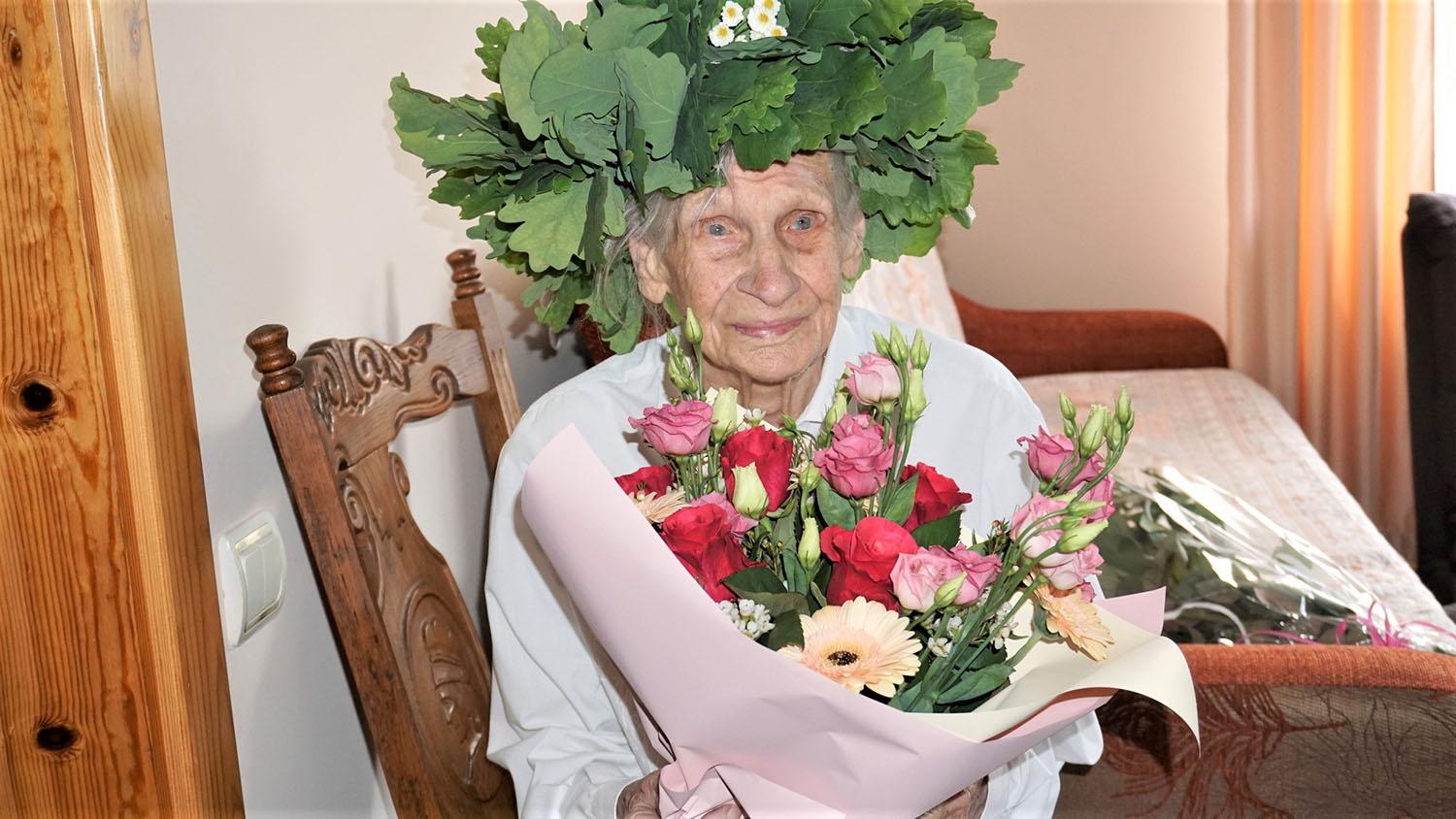 Mini 100 metų jubiliejų / Paulina Juknienė sulaukė gražaus amžiaus – šimto metų.  Daivos Zimblienės nuotr.