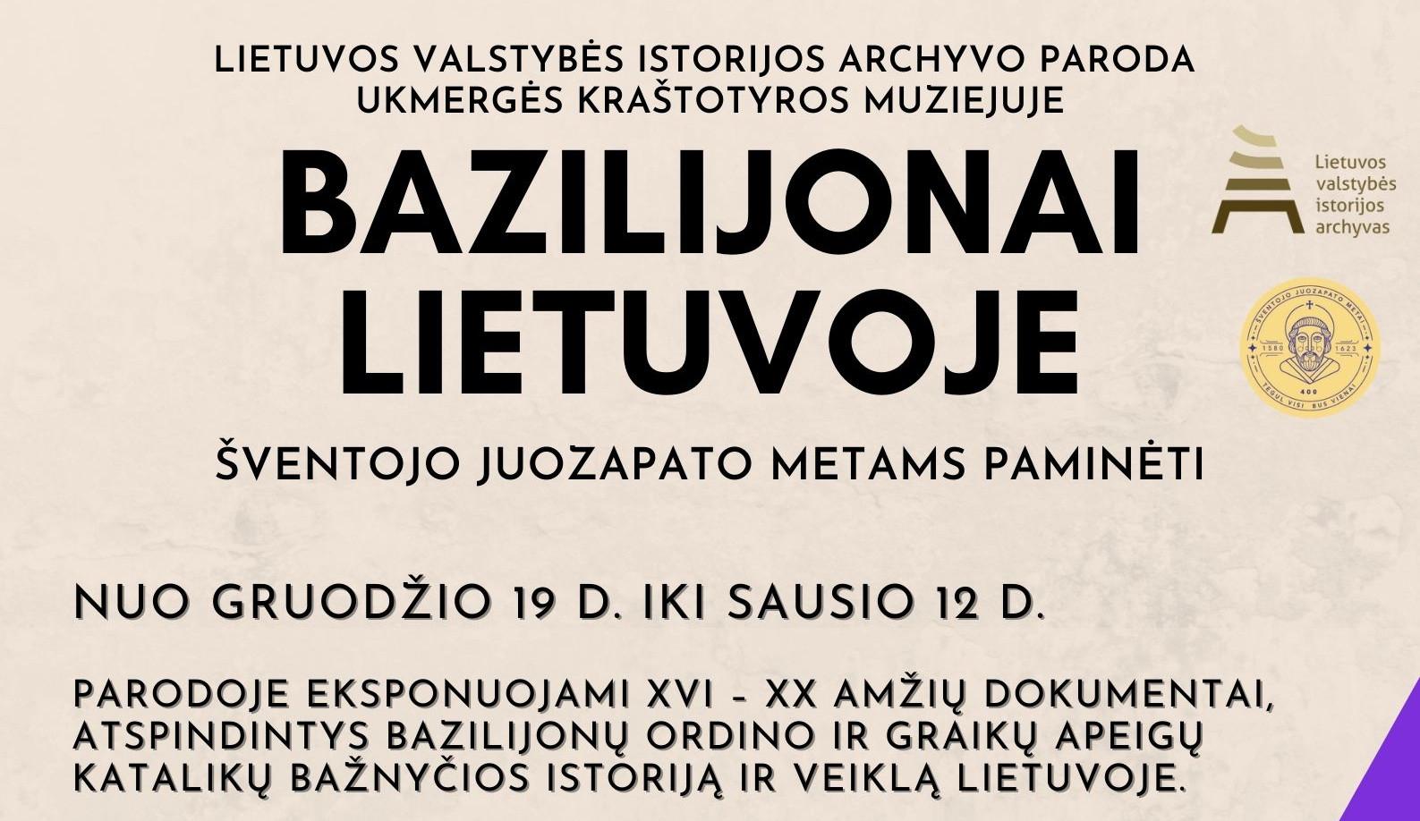 Muziejuje bus pristatyta bazilijonų Lietuvoje istorija /