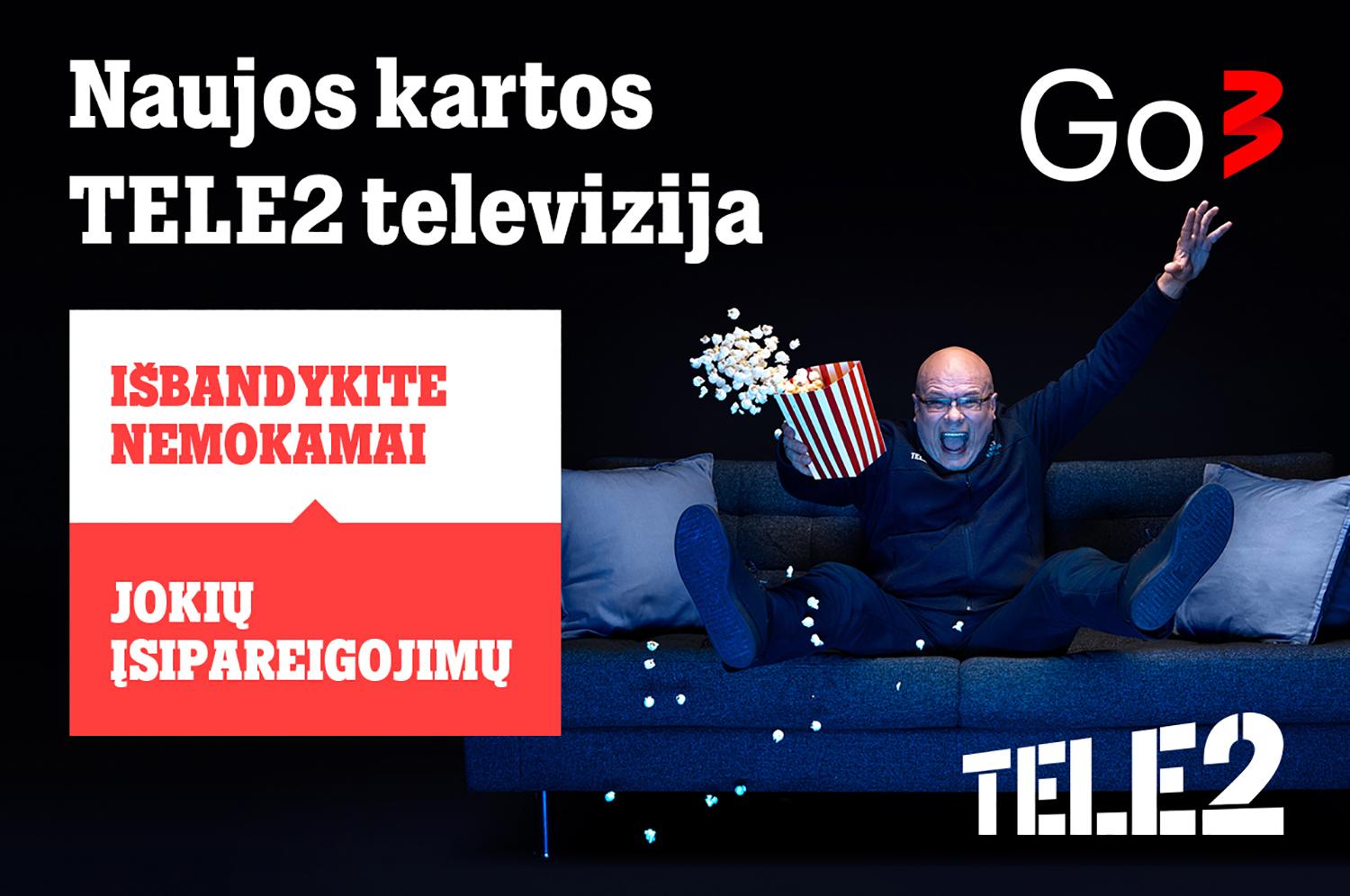 „Tele2“ pasiūlymas: olimpinės žaidynės per „Go3“ ir nuolaidos televizoriams /